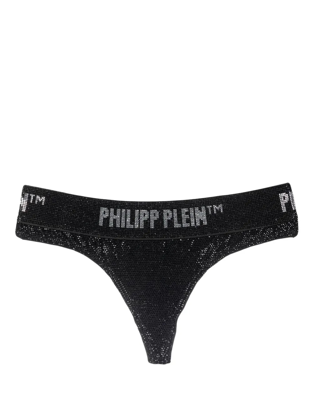 Philipp Plein Tanga metallizzato con cristalli