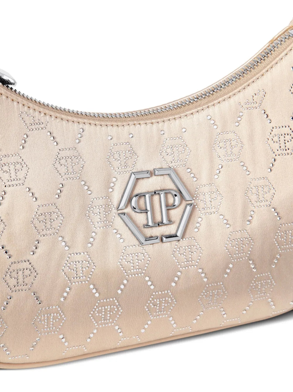 Philipp Plein Borsa a spalla con strass e monogramma