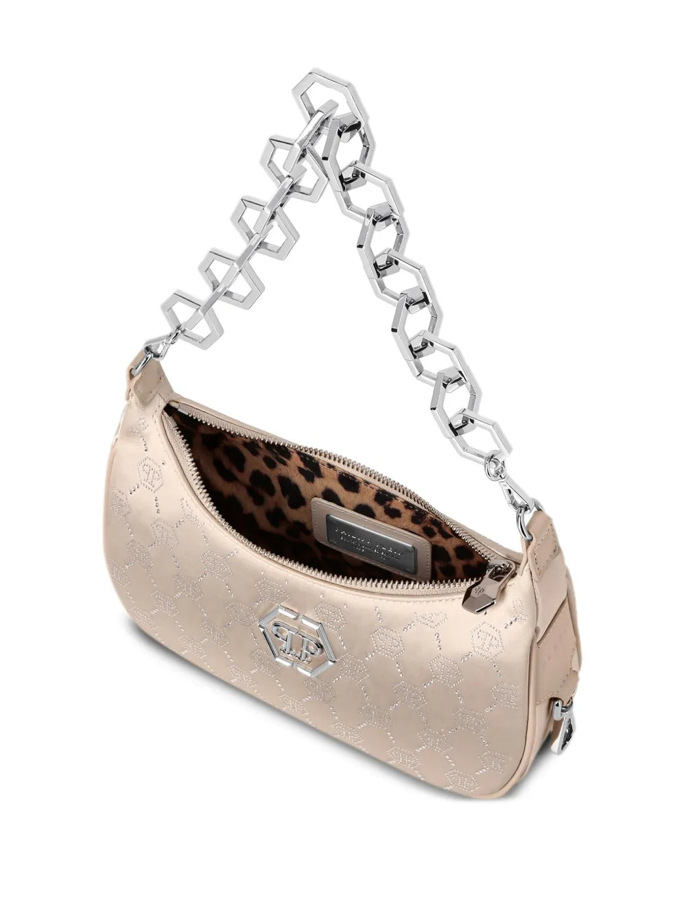 Philipp Plein Borsa a spalla con strass e monogramma