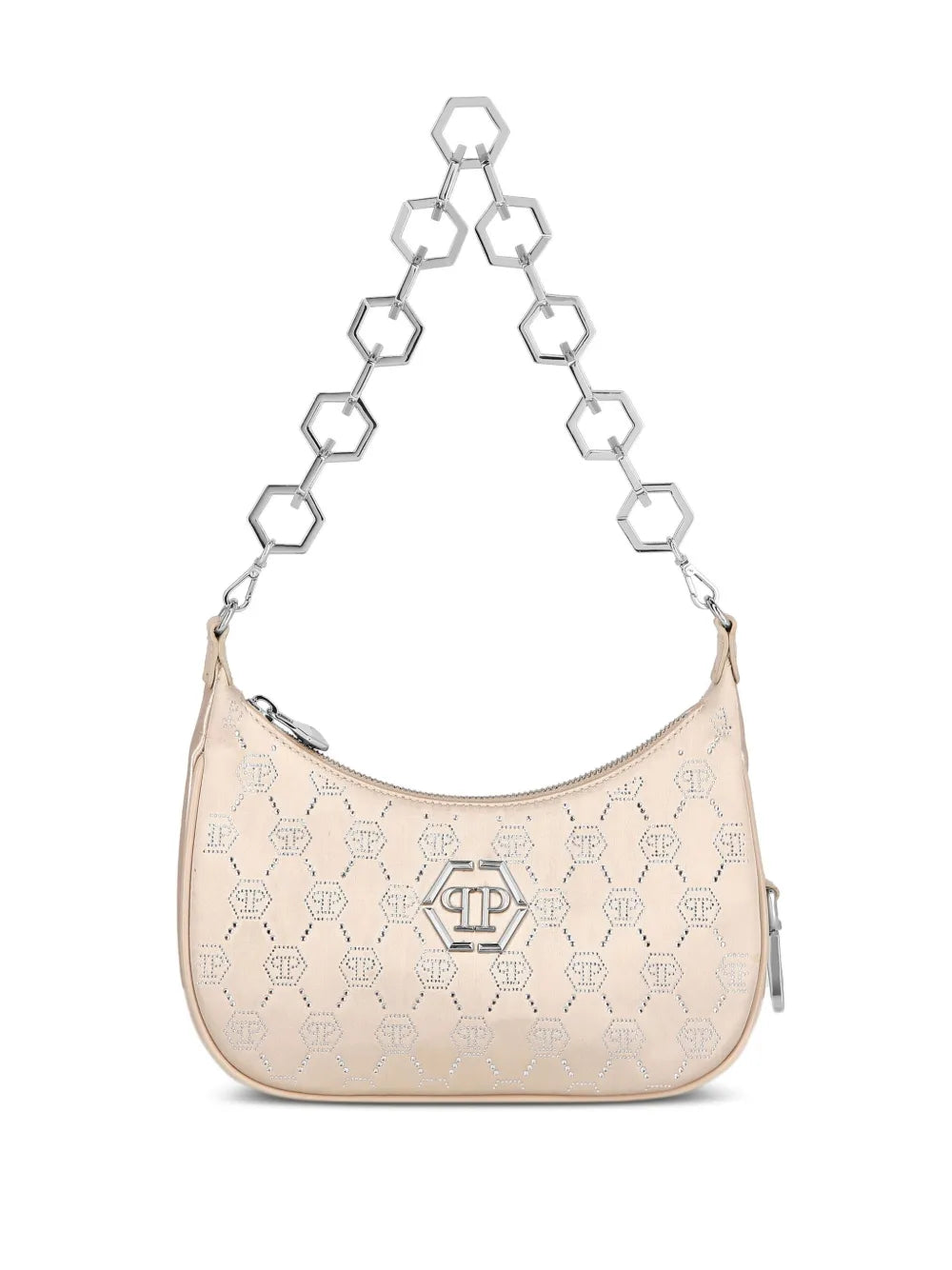 Philipp Plein Borsa a spalla con strass e monogramma