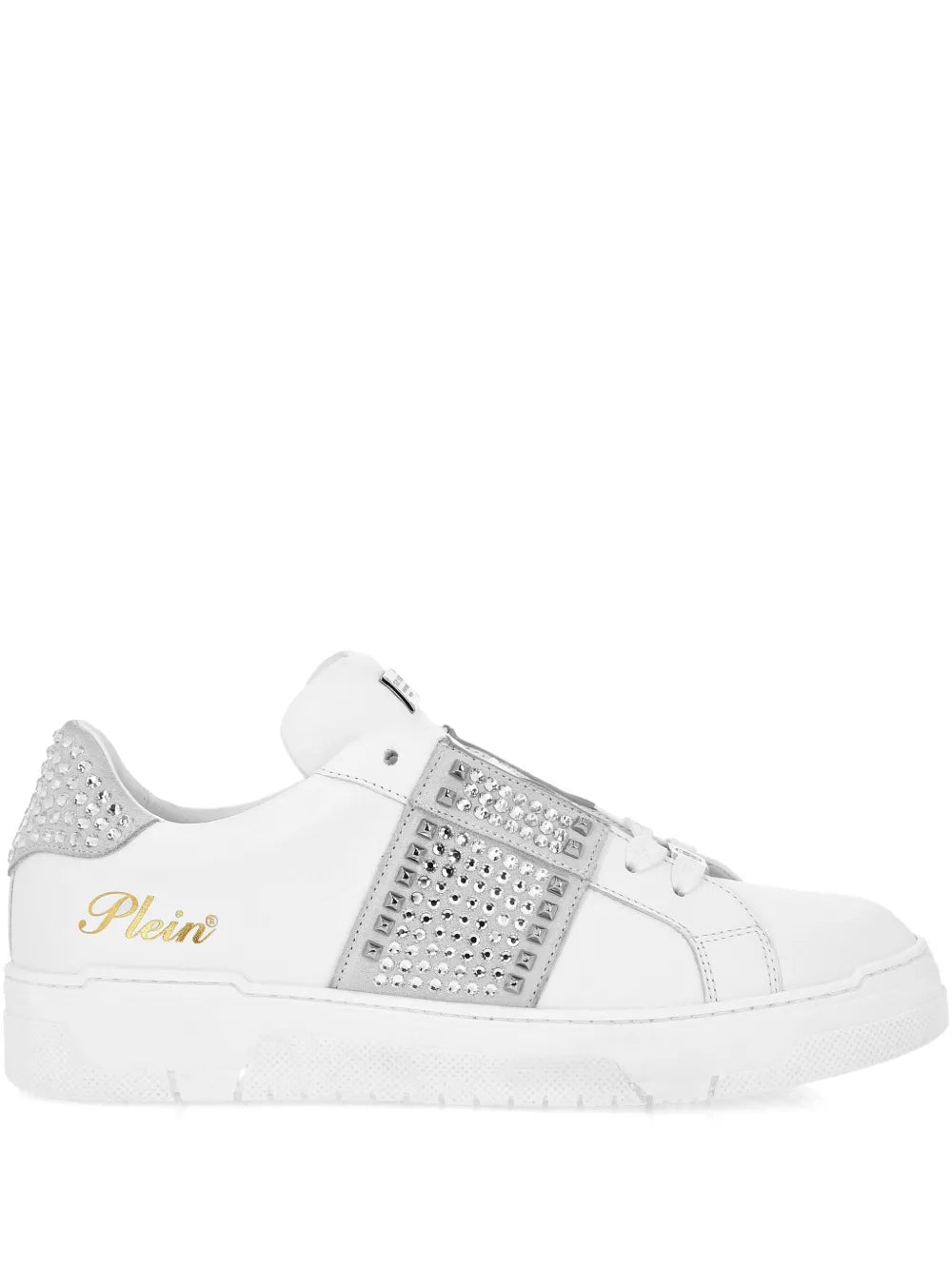 Philipp Plein Sneakers in pelle con cristalli