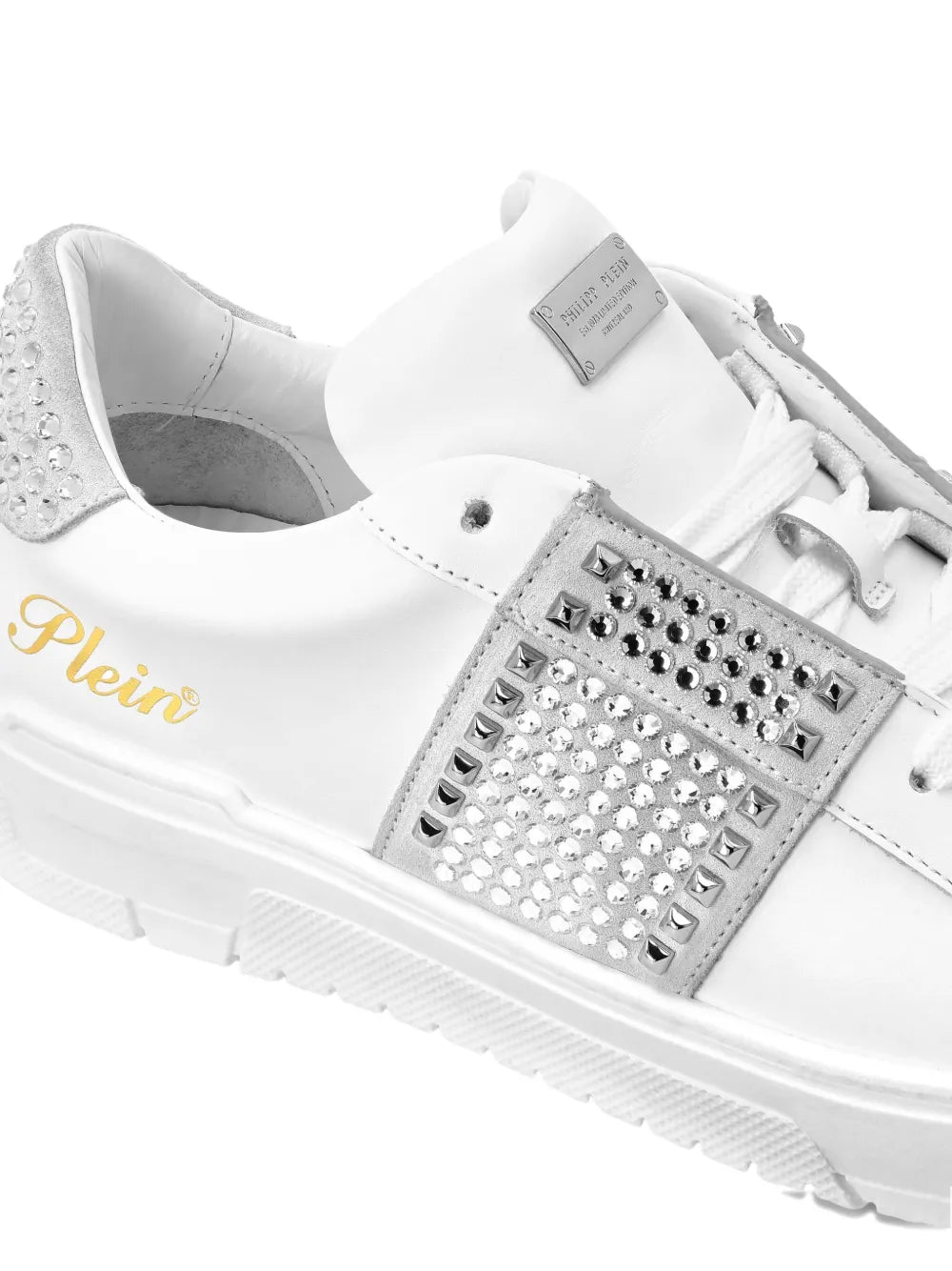 Philipp Plein Sneakers in pelle con cristalli
