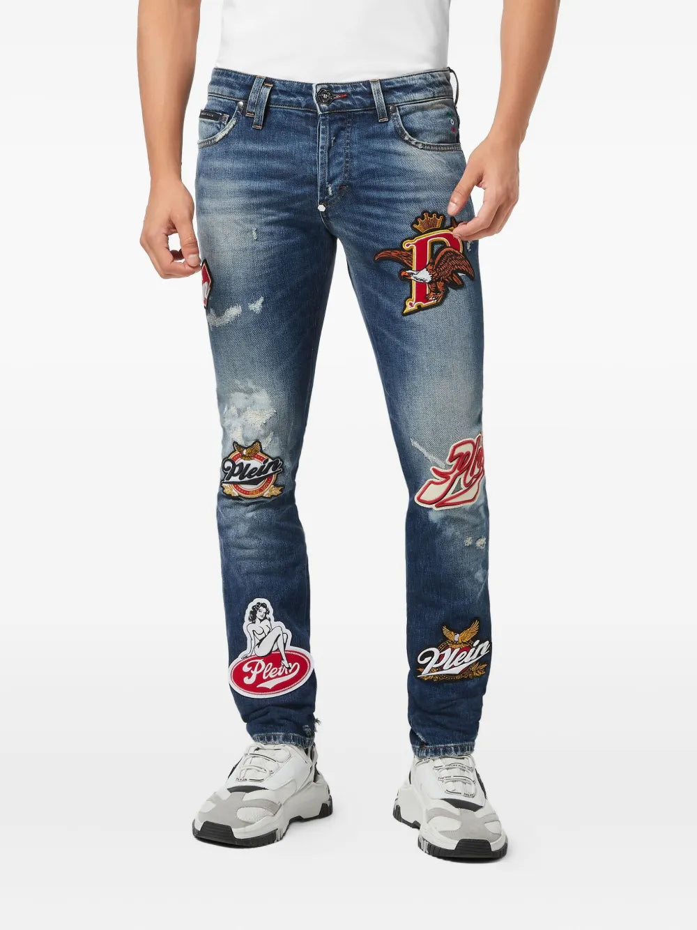 Philipp Plein Jeans con effetto vissuto