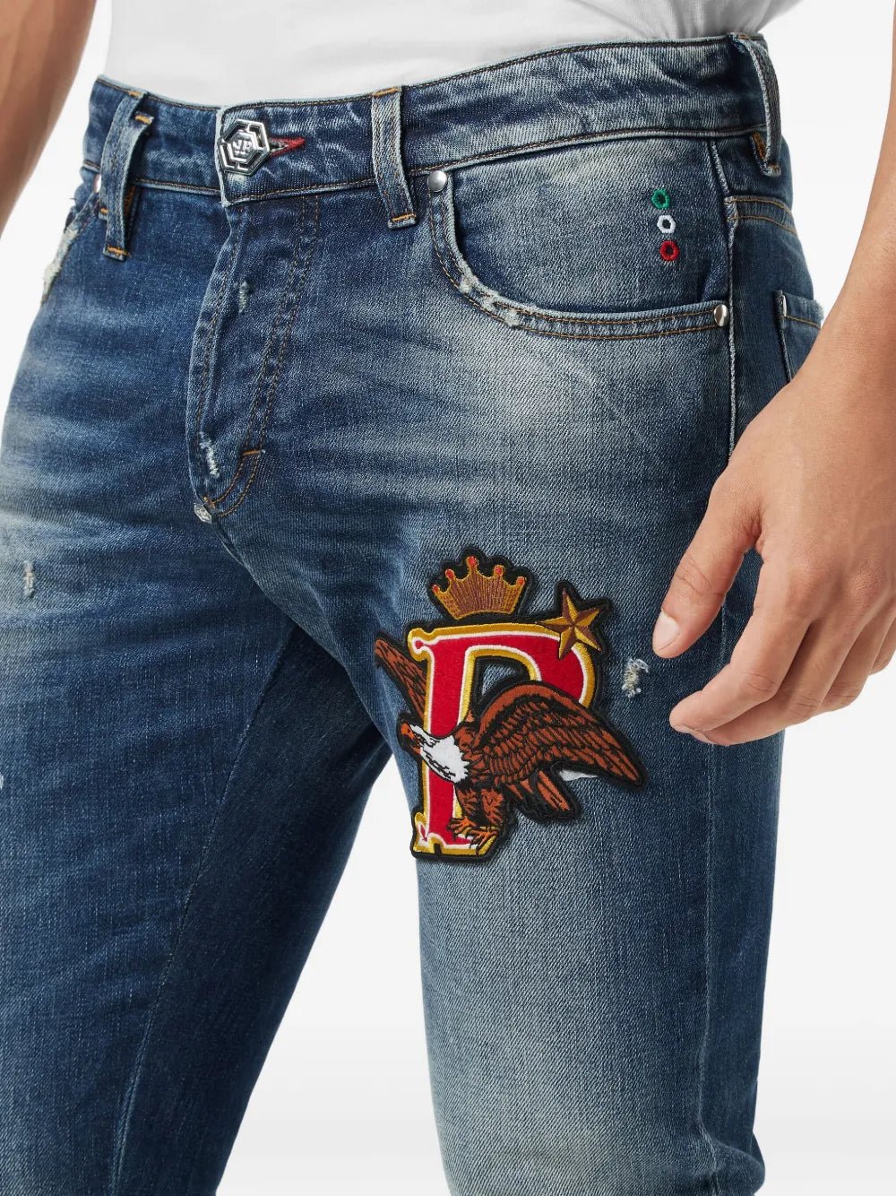 Philipp Plein Jeans con effetto vissuto