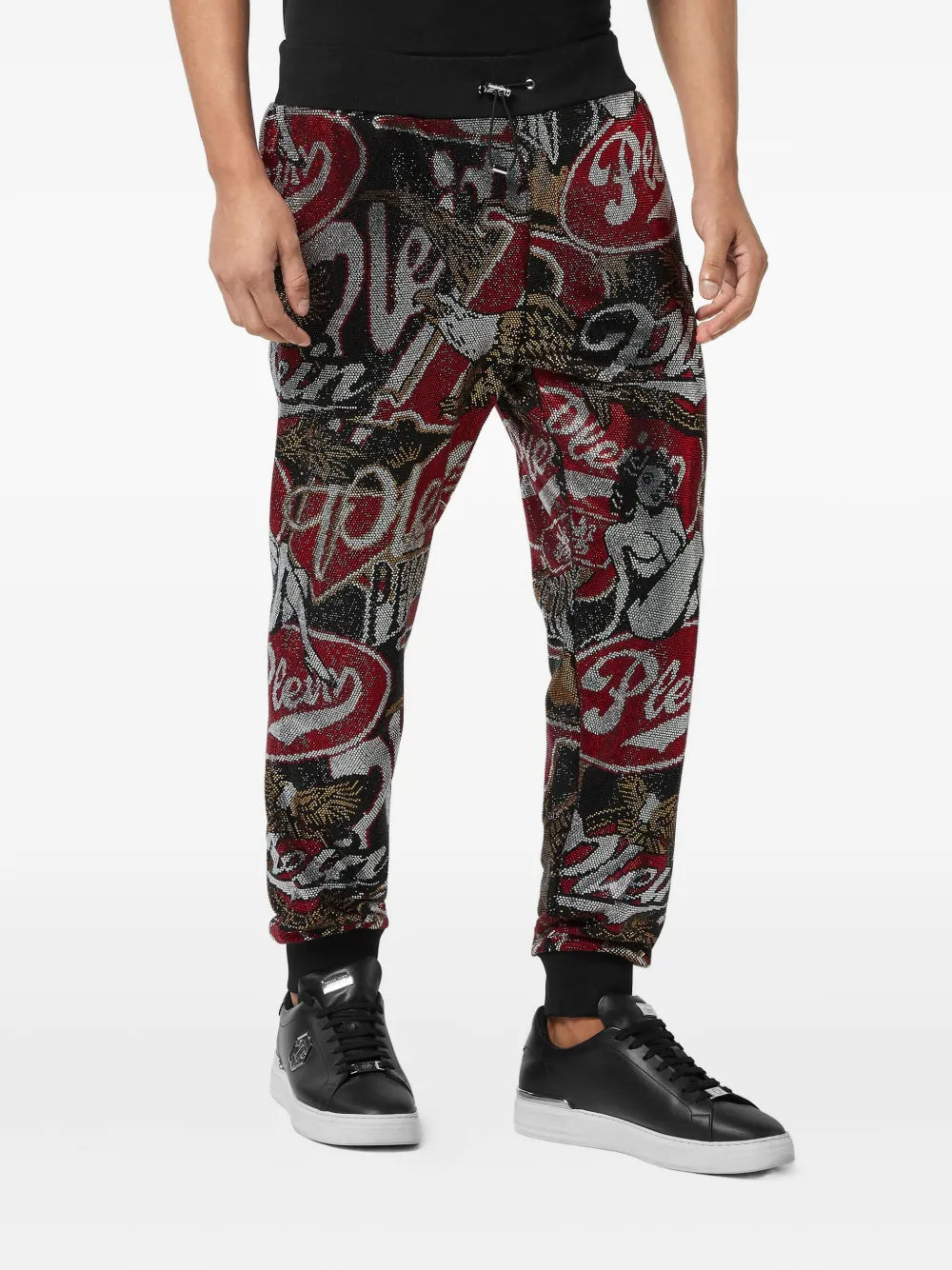 Philipp Plein Pantaloni sportivi Plein Beer Stones con logo e strass