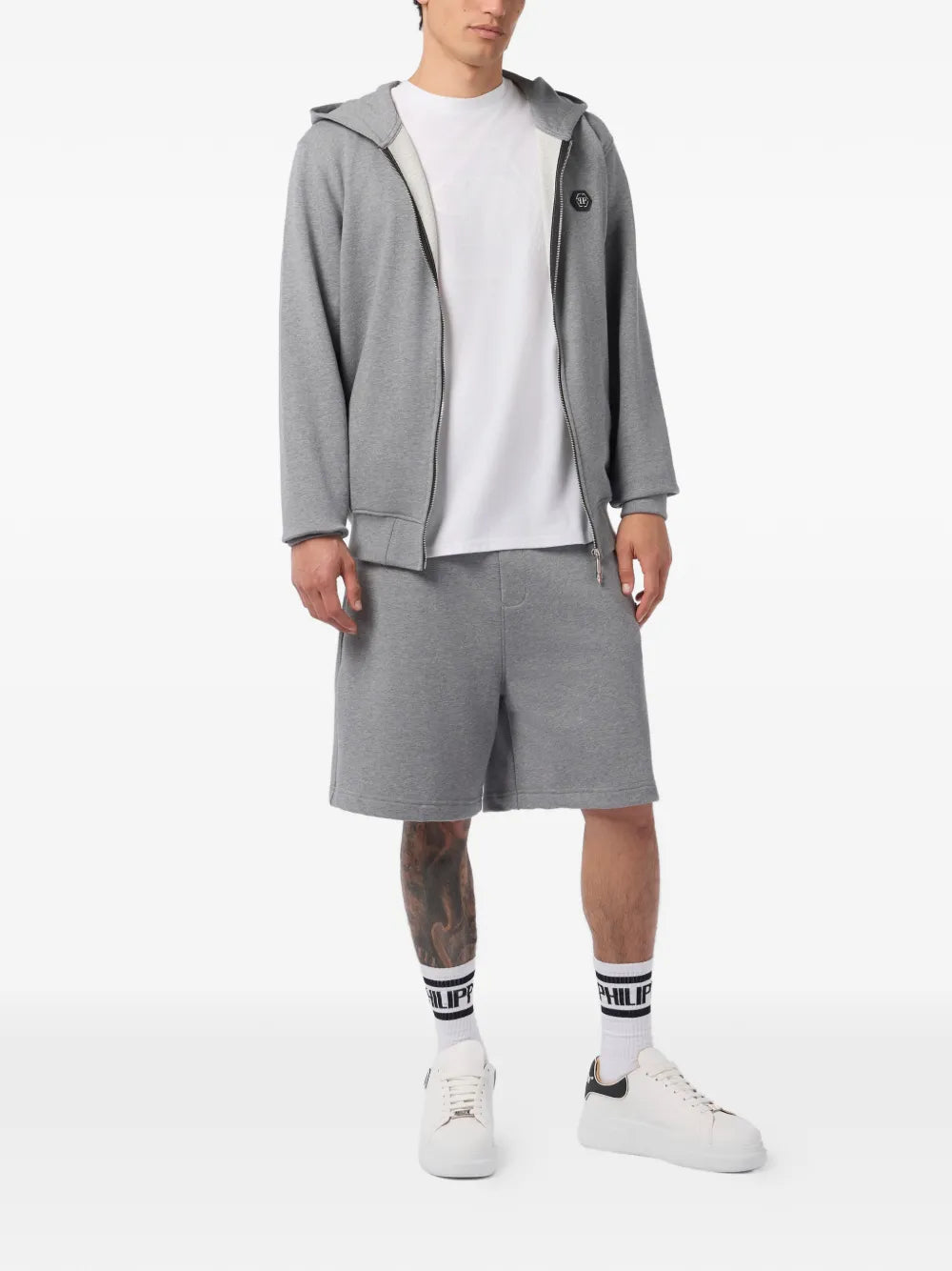 Philipp Plein Felpa con cappuccio e zip