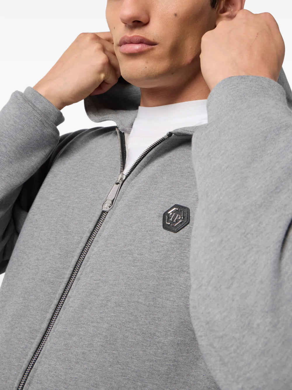 Philipp Plein Felpa con cappuccio e zip