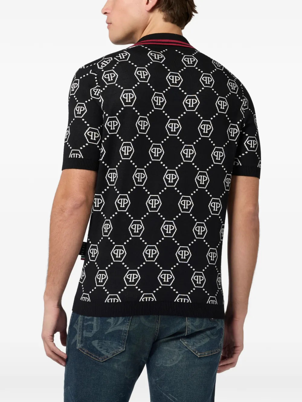 Philipp Plein Polo con monogramma jacquard