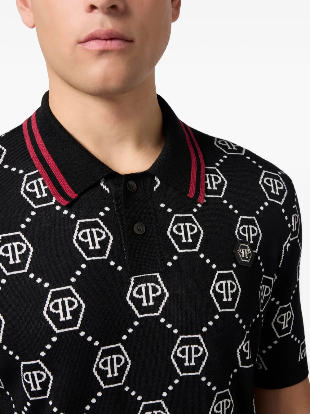 Philipp Plein Polo con monogramma jacquard
